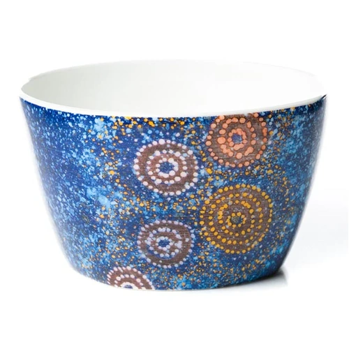 Warlukurlangu Aboriginal Art China Nut Bowl - Seven Sisters Dreaming