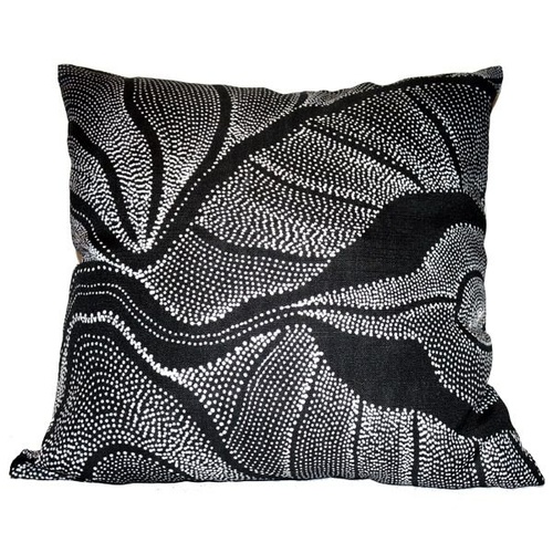Utopia Aboriginal Art Linen Cushion Cover (45cm x 45cm) -  Country