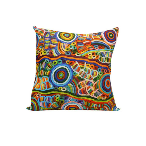 My Mother's Story - Utopia Aboriginal Art Poly Linen Cushion Cover (45cm x 45cm)