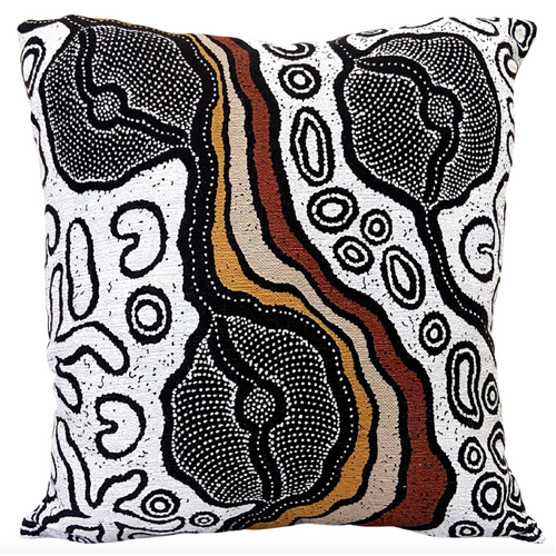 My Country - Utopia Aboriginal Art Linen Cushion Cover (45cm x 45cm)