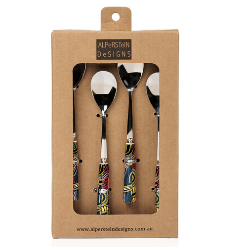Justin Butler Aboriginal Art Teaspoon (Set 4) - The Dingo and Kangaroo Storyline