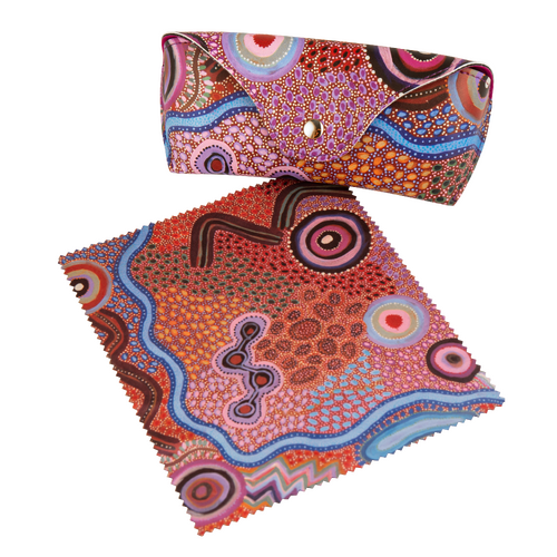 Koh living Aboriginal Art Hardcover Glasses Case/Lens Cloth - Our Country