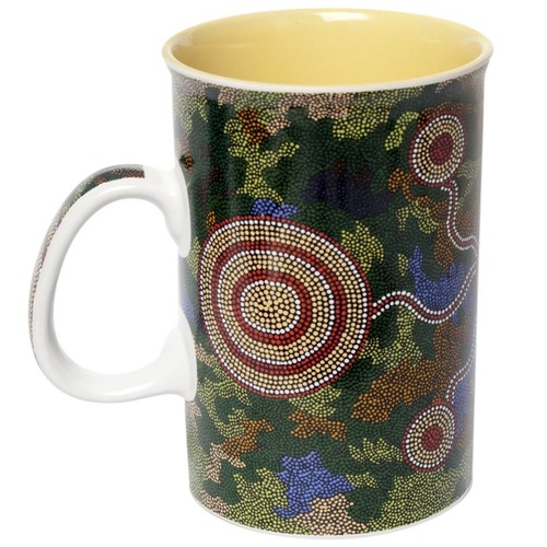 Tobwabba Aboriginal Art Giftboxed Ceramic Mug - Campsite