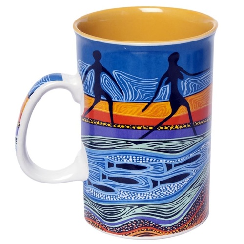 Tobwabba Aboriginal Art Giftboxed Ceramic Mug - Ngagul (Mullet)