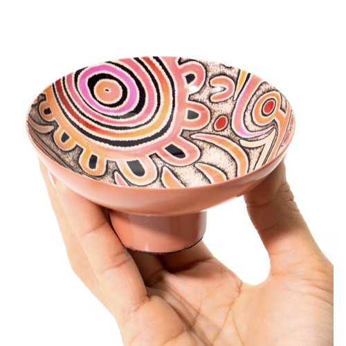 Better World Aboriginal Art - Powder Coated Small Bowl - Celebration of Life