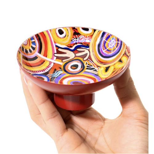 Better World Aboriginal Art - Powder Coated Small Bowl - Muthabaringga
