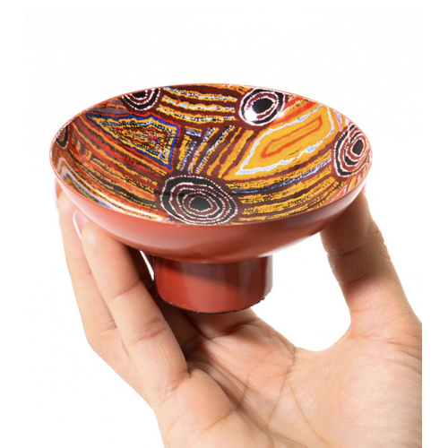 Better World Aboriginal Art - Powder Coated Small Bowl - Ceremonial Body Paint