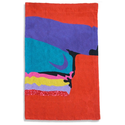 Aboriginal Art Handmade (3'x 2') Wool Rug (Chainstitched) (91cm x 61cm) - My Country (2)
