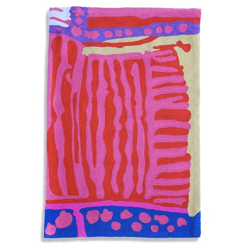 Aboriginal Art Handmade (3'x 2') Wool Rug (Chainstitched) (91cm x 61cm) - My Country (3)