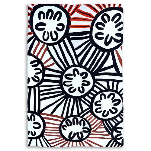 Aboriginal Art Handmade (3'x 2') Wool Rug (Chainstitched) (91cm x 61cm) - Seven Sisters [2]