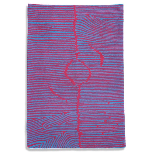 Aboriginal Art Handmade (3'x 2') Wool Rug (Chainstitched) (91cm x 61cm) - Desert Rain