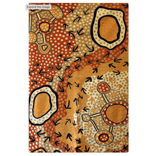 Aboriginal Art Handmade (6'x 4') Wool Rug (Chainstitched) (183cm x 122cm) - Emu Dreaming