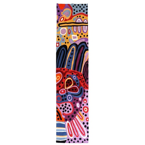 Aboriginal Art Handmade Wool Runner (Chainstitched) (76cm x 304cm) - Seven Sisters