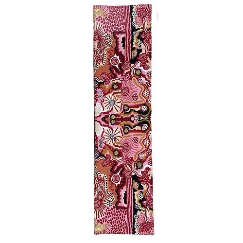 Aboriginal Art Handmade Wool Runner (Chainstitched) (76 x 304cm) - Dry Season on Country