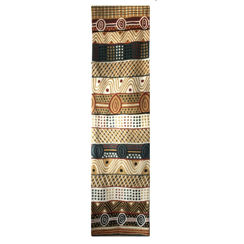 Aboriginal Art Handmade Wool Runner (Chainstitched) (76 x 304cm) - Jilamara