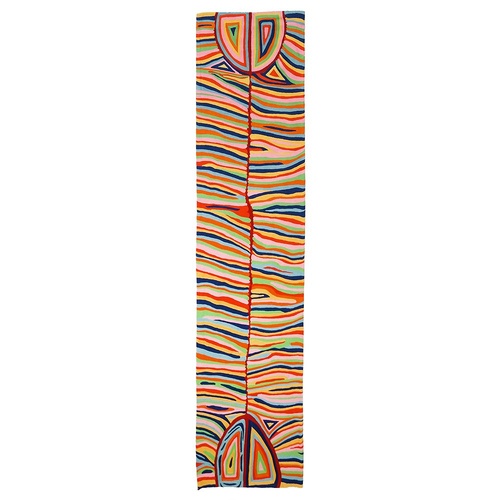 Aboriginal Art Handmade Wool Runner (Chainstitched) (76 x 304cm) - Mina Mina