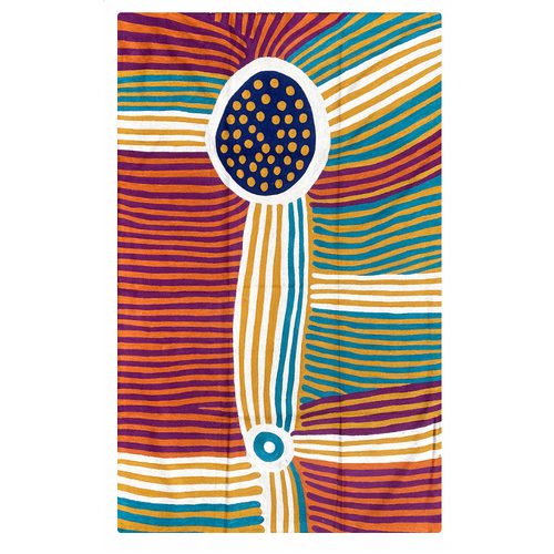 Aboriginal Art Handmade (6'x 4') Wool Rug (Chainstitched) (183cm x 122cm) - Country