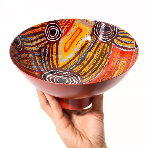 Better World Aboriginal Art - Powder Coated Large Bowl - Ceremonial Body Paint