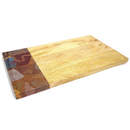 Better World Aboriginal Art Mango Wood Resin Serving Board - Salt Lake