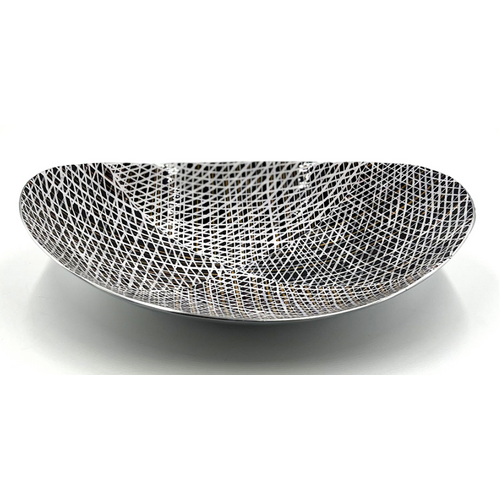 Better World Aboriginal Art - Stainless Steel Boat Bowl - Jilamara