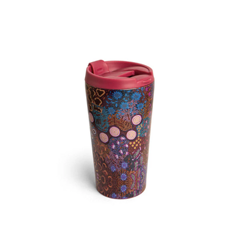Koh Living Aboriginal Art Stainless Steel Travel Mug (314ml) - Women's Dreaming