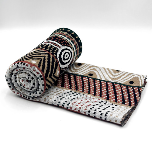 Better World Aboriginal Art Knitted Cotton Throw Rug - Jilamara