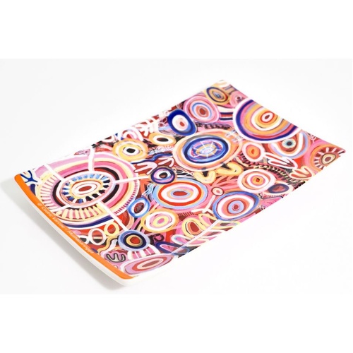 Better World Aboriginal Art Boxed Bone China Cake Plate - Muthabaringga