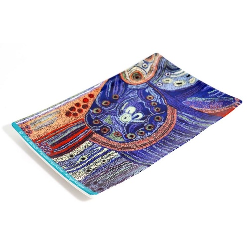 Better World Aboriginal Art Boxed Bone China Cake Plate - Two Sisters