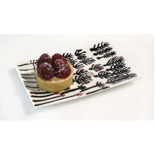 Better World Aboriginal Art Boxed China Cake Plate - Kurlkura Trees