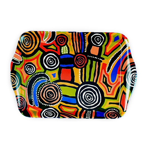 Jijaka Aboriginal Art Melamine Small Tray - Billabong Camp