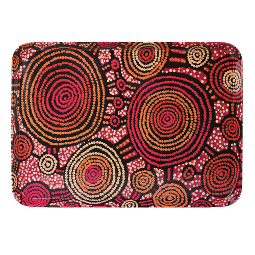 Warlukurlangu Aboriginal Art Melamine Scatter Tray - Yankirri Jukurrpa (Emu Dreaming)