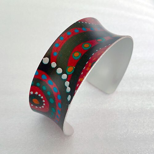 Allegria Handmade Aboriginal Art Bangle - Swimming After Rain
