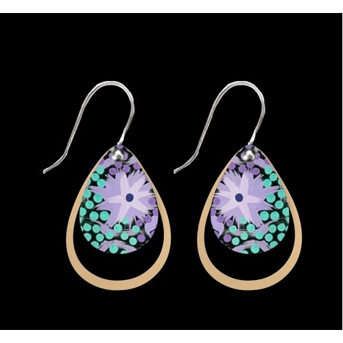 Moe Moe Design Silver Alloy Layered Outline Drop Earrings - Dreamtime