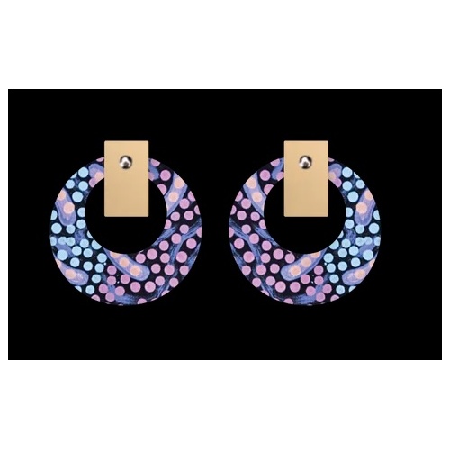 Moe Moe Design Silver Alloy Layered Small Retro Stud Earrings - Dreamtime