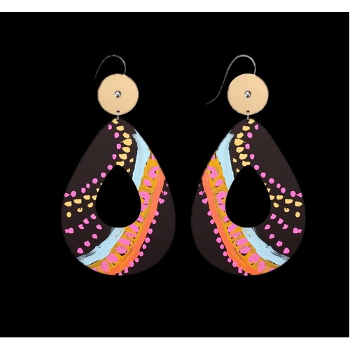 Moe Moe Design Silver Alloy Avo Circle Drop Earrings - Two Dogs Dreaming