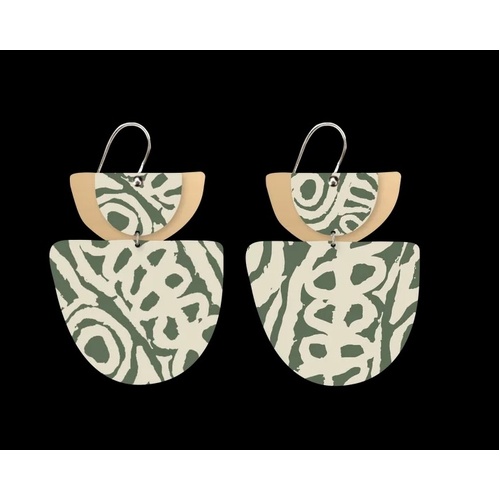 Moe Moe Design Silver Alloy Layered Double Bell Drop MOSS Earrings - Two Dogs Dreaming