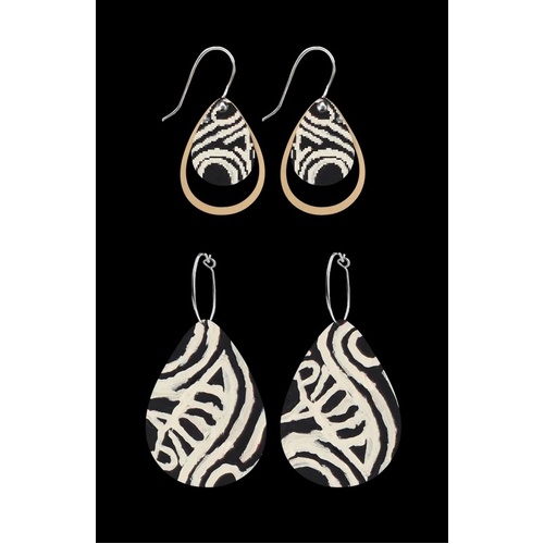 Moe Moe Design Silver Alloy Duo Teardrop Earrings - Two Dogs Dreaming