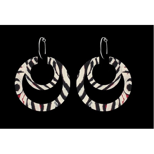 Moe Moe Design Silver Alloy Double Halo Hoop Earrings - Two Dogs Dreaming