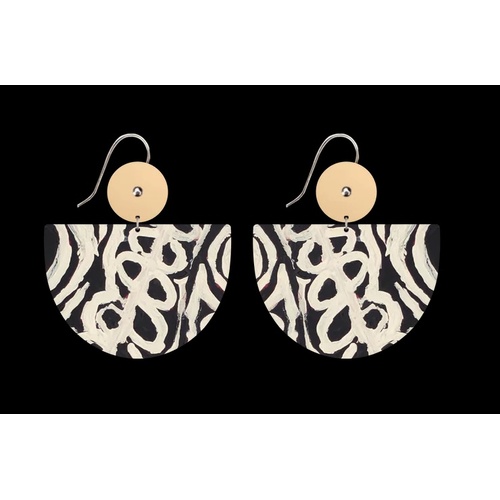 Moe Moe Design Silver Alloy Large Bell Circle Drop Earrings - Two Dogs Dreaming