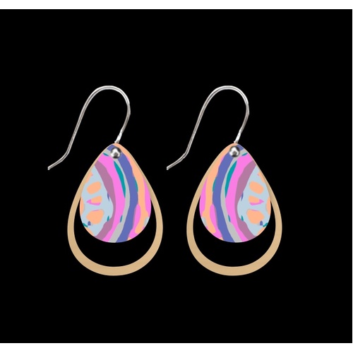 Moe Moe Design Silver Alloy Layered Outline Drop Earrings - Storytelling