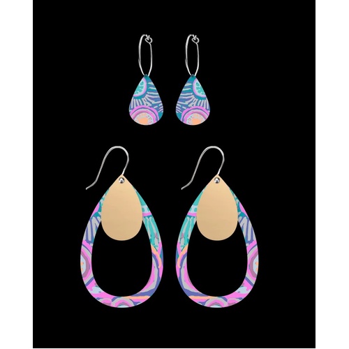 Moe Moe Design Silver Alloy Trinity Teardrop Earrings - Storytelling