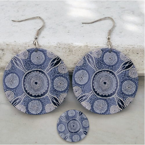 Windyigarn Aboriginal Arts Handmade Acrylic Earrings - Dhunadha (2cms)