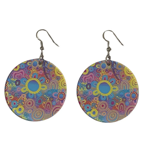 Respect our Elders - Windyigarn Aboriginal Arts Handmade Acrylic Earrings (2cm)