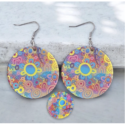 Windyigarn Aboriginal Arts Handmade Acrylic Earrings - Elders (2cms)