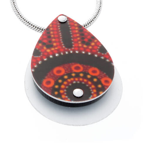 Allegria Handmade Aboriginal Art Pendant - Gathering Bushfood