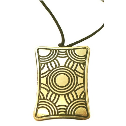 Iwantja Aboriginal Art Metal Pendant - Tjukula (Rectangle)