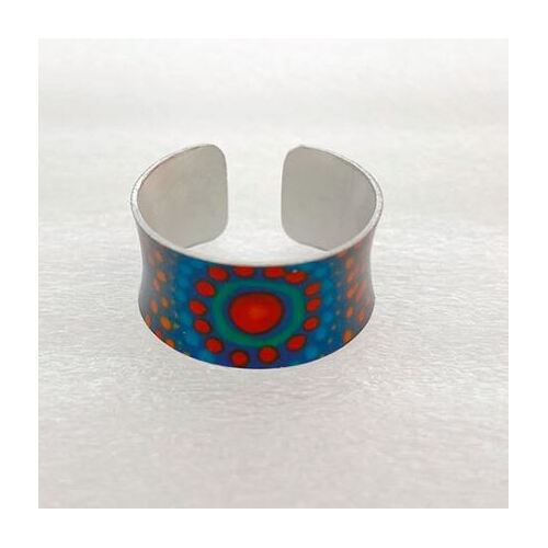 Allegria Handmade Aboriginal Art Ring - Family Picking Wildflowers