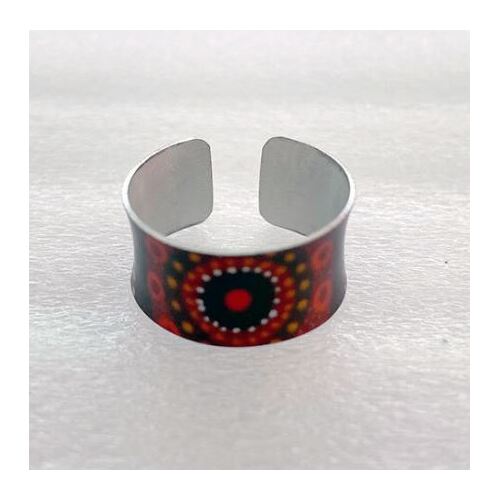 Allegria Handmade Aboriginal Art Ring - Gathering Bushfood