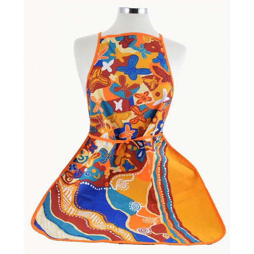 Jijaka Aboriginal Art Cotton Apron - Joy of Sound