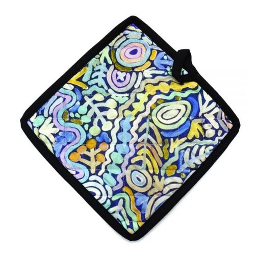 Better World Aboriginal Art Cotton Pot Holder - Ngarrindjeri Country 